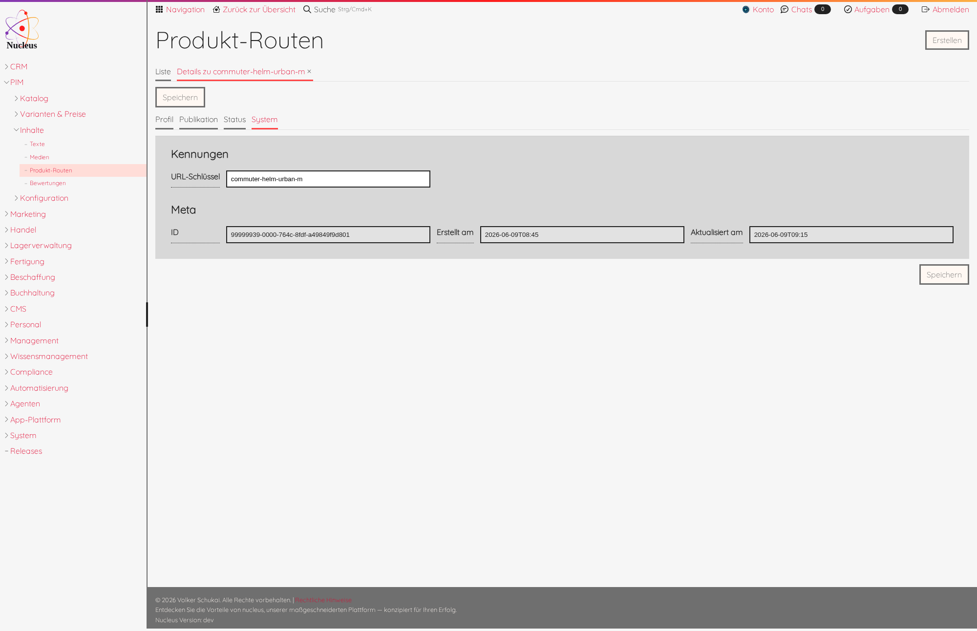 Produkt-Route mit URL-Schlüssel für den Webshop