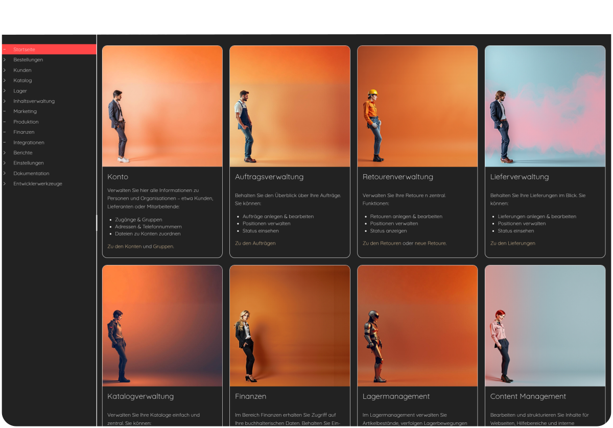 Screenshot der Shopcloud Anwendung